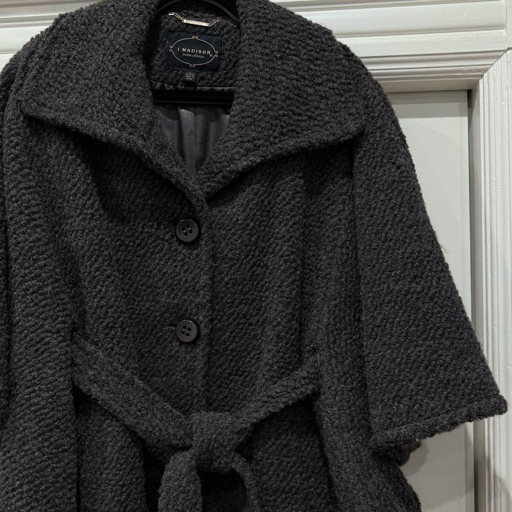 1 Madison Grey Boucle Cape Jacket